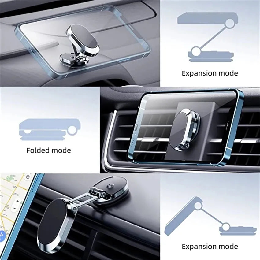 Alloy Folding Magnetic Car Phone Holder